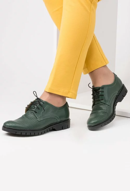 Municipalities unused instinct Pantofi Oxford de dama din piele naturala verde inchis Paula | Dasha.ro